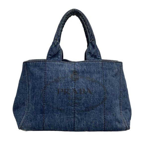 Prada Handbags - Prada Tote Canapa Navy